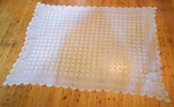 Large Crochet Cotton Table Cloth - 235x180cm - STUNNING!