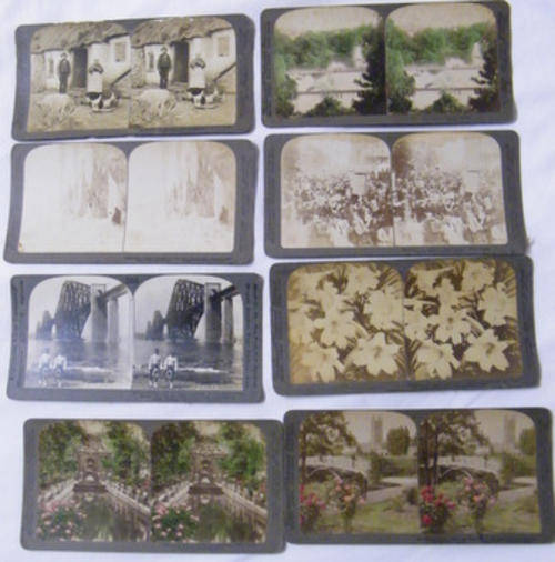 8 Antique Stereoscope Photo Cards - Underwood & Underwood etc