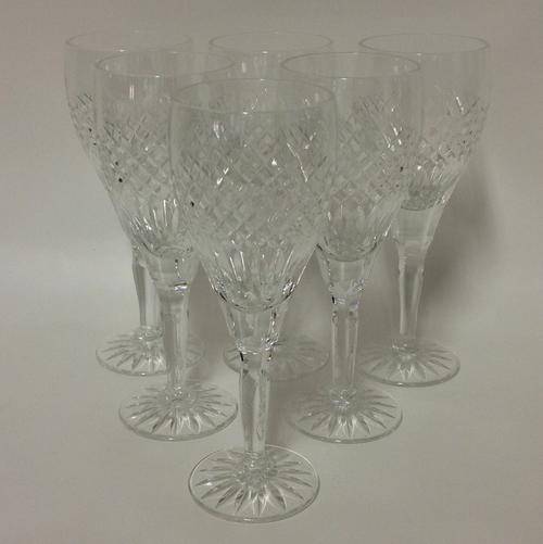 Crystal - 6  x White Wine Glasses - 17 cm tall
