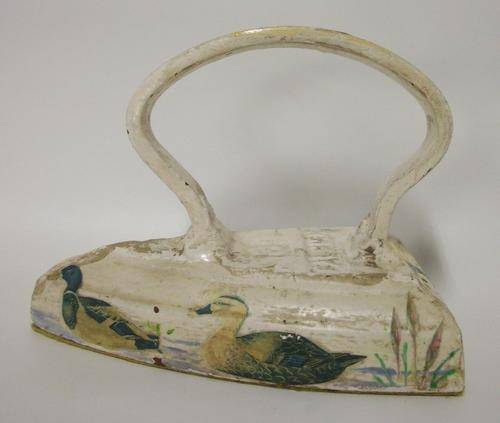 Falkirk Sad Iron - 11cm tall, 13cm long. 1.5kg - Decoupage Decorated