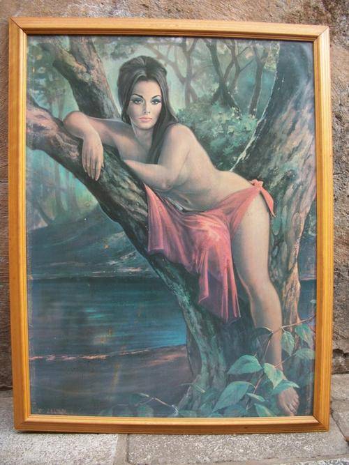 JH Lynch (Br 1911 - 1989) - Woodland Goddess Print (86x67cm) Framed - Wow, rarely seen for sale!