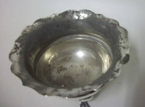 99 YRS Old! Silver (Birmingham 1919) Salt and Pepper Pots, with org. Blue Glass liners