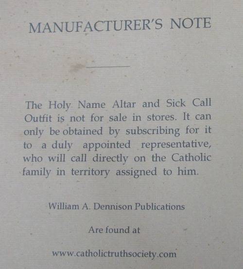 c1909 - Antique Holy Name Altar and Sick Call Outfit -Wood, Glass, Metal, Chalkware 59cm tall, 4.5kg