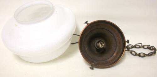 2 Brass and Glass Hanging Lights - Excellent Condition! 29cm high, 24cm diameter