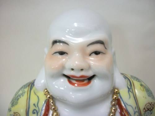 Large Ceramic Buddha with markings - Damage Free! - 29 cm tall, 23 cm wide, 2.4kg