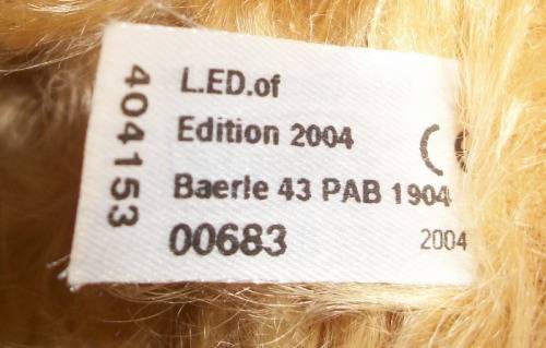 Steiff Baerle Bear- Limited Edition - 43 PAB 1904 404153 - No 683 - 59cm tall - 1.1kg