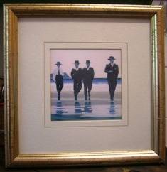 4 Men - Quality Framed behind Glass - Nice!