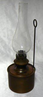 Kosmos Brenner - Vintage  Copper Oil Lamp with Glass Chimney - Superb!