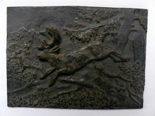 *R2000+* Antoine-Louis Barye (1796-1875 French) - Bronze High Relief Plaque of an ELK- INVESTMENT!!!