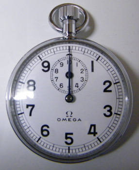 Omega (Swiss Made) Stop Watch in Silvered Case