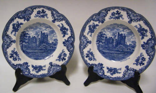 Johnson Bros. (England) "Old Britain Castles" - 2 Blue and White Bowls - Lovely!