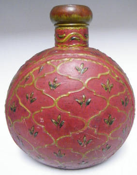 Very Large Tin Vase that has been painted and decorated over - 45cm tall, 1.8kg - R1 N/R!