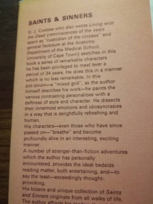 SAINTS AND SINNERS - DJ Coetzee