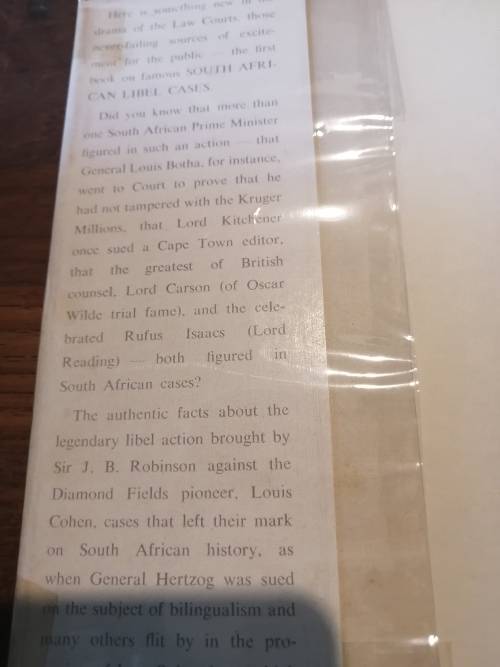 APOLOGY REFUSED: First Book on Famous South African Libel Cases - Eric Rosenthal