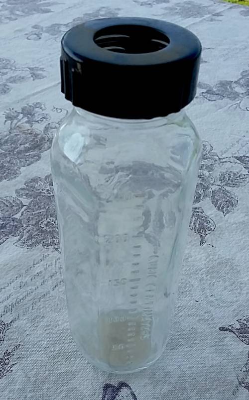 Vintage Glass Everflow Glass Babies Bottle with Original Lid Made in USA