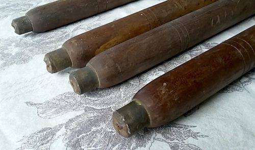Set of Vintage Wooden Metal Spiked Cricket Wickets - No Bails