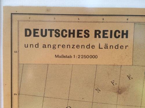 WW2 DEUTSCHES REICH UND ANGRENZENDE LANDER MAP/ KART - MAP OF GERMANY PUBLISHED 1940 (NAZI GERMANY)