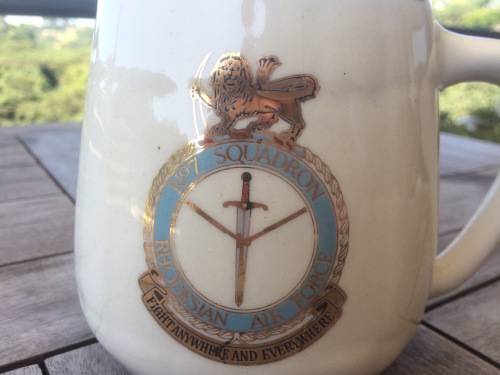 Rhodesian No.7 Squadron Cermaic Mug manufactured by Norbel Potteries, Salisbury, Rhodesia