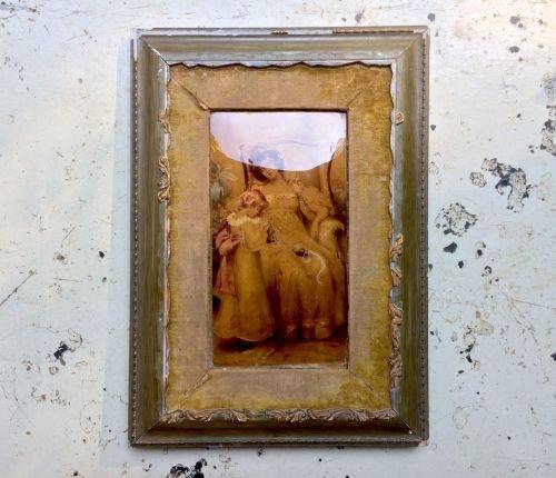 Victorian Crystoleum (Domed glass) 'Mother and Child' by Maud Goodman (1853 -1938)