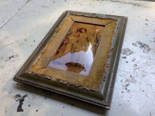 Victorian Crystoleum (Domed glass) 'Mother and Child' by Maud Goodman (1853 -1938)