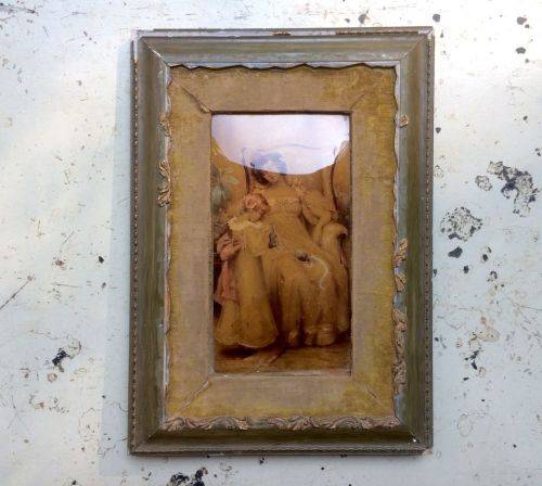 Victorian Crystoleum (Domed glass) 'Mother and Child' by Maud Goodman (1853 -1938)