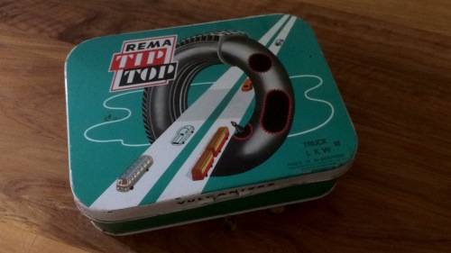 ORIGINAL 1980's *MADE IN WESTERN GERMANY* REMA TIP TOP TYRE PUNCTURE TIN