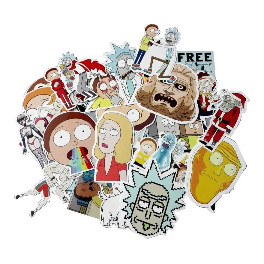 35 pcs Rick & Morty Waterproof Decal Stickers for Notebook Skateboard Motorcycle Luggage Car Fridge