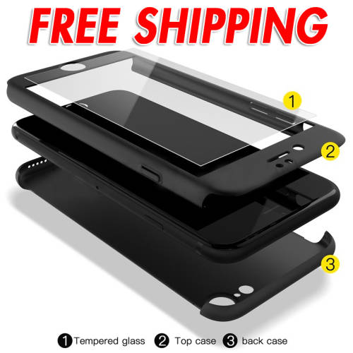 360° Fitted Case | 360 Degree Triple Layer Protection | for  iPhone 5 5S SE 6 6S Plus 7 7 Plus