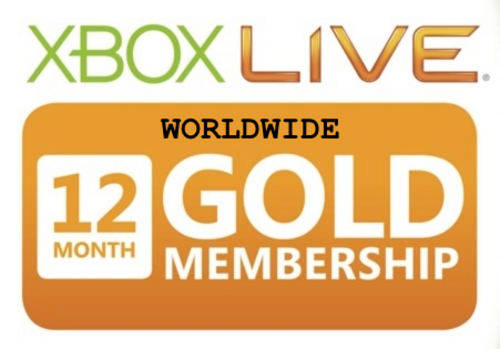 Microsoft Xbox Live 12 months GOLD membership - Works with all gamertags
