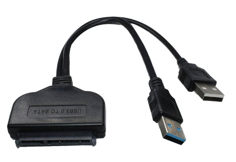 Dual USB 3.0 & USB 2.0 SATA Adapter Cable - Black
