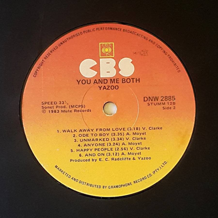 YAZOO - YOU AND ME BOTH Vinyl, LP, Album Country: South Africa Released: 1983