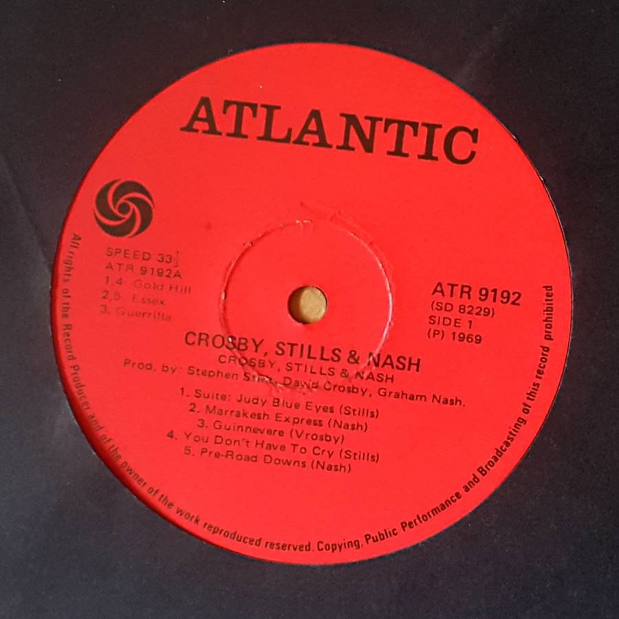 CROSBY, STILLS & NASH - CROSBY, STILLS & NASH Vinyl, LP, Album, Stereo, G/fold Country: SA 1969