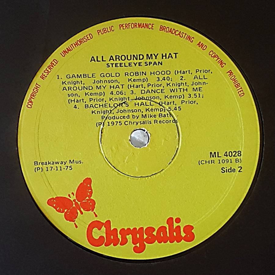 STEELEYE SPAN - ALL AROUND MY HAT Vinyl, LP, Album Country: Rhodesia Released: 1975
