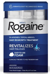 Rogaine Mens Regrowth Foam 5% Unscented 3 Month Supply