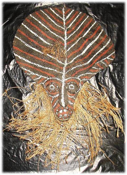 AFRICAN HANDMADE MASK * T0RN TOP FRONT 390mm X 250mm * SWEETLEAF