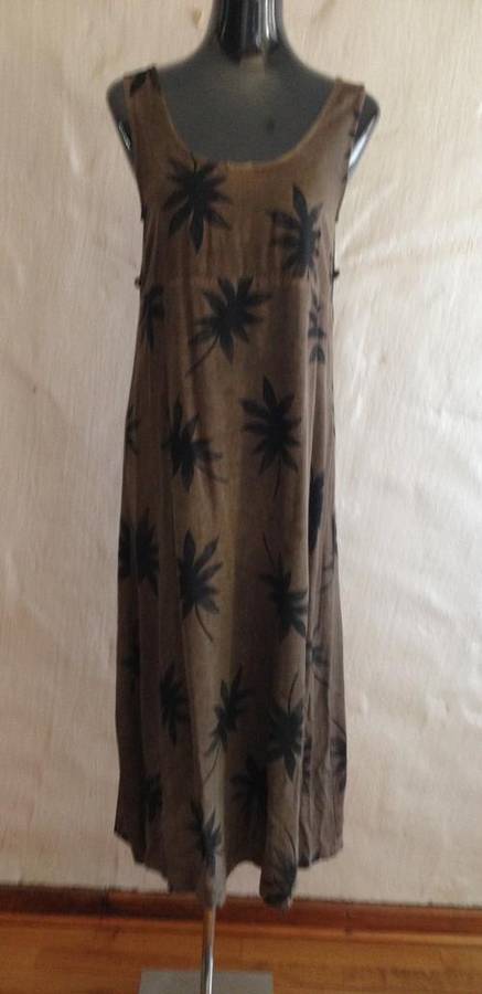 COTTON BROWN FLORAL SUMMER DRESS