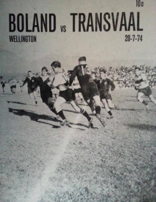 Programme Boland / Transvaal 20/7/74 Wellington