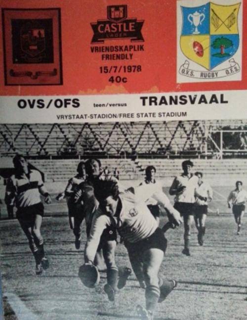 Programme OFS / Transvaal 15/7/1978 Bloemfontein
