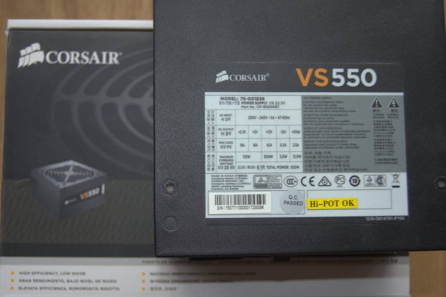 Corsair 550 Watt 80 PLUS® White Certified PSU