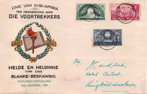 Bundle of 5 1938 / 49 Voortrekker covers in fair used condition