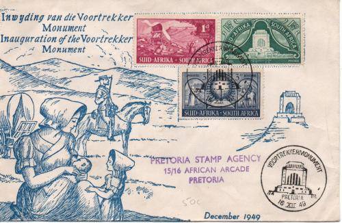 Bundle of 5 1938 / 49 Voortrekker covers in fair used condition