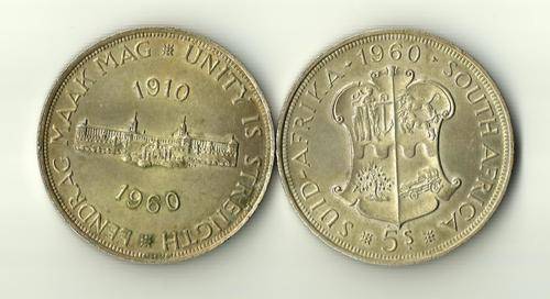 1910 TO 1960  5 SHILLINGS CRACED DIE - UNGRADED
