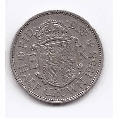 VERY RARE!!! A SILVER 1958 HALF CROWN (2 1/2 SHILLING!)-EXCELLENT ORIGINAL CONDITION - SEE PICTURES!