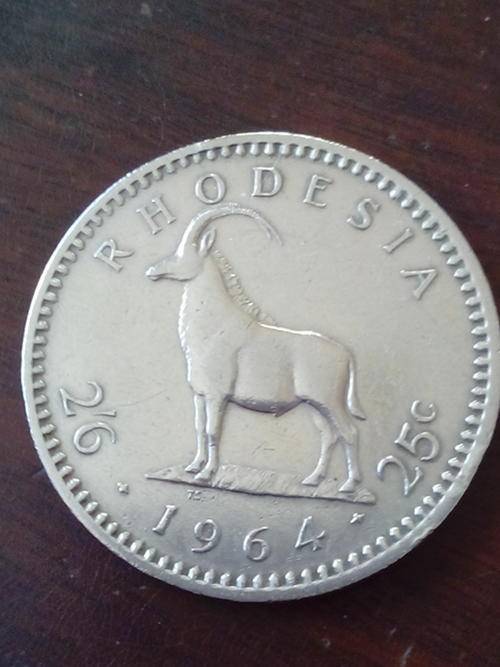 RARE 1964 RHODESIA 2'6 / 25c - IN SUPER CONDITION! COLLECTOR'S ITEM.