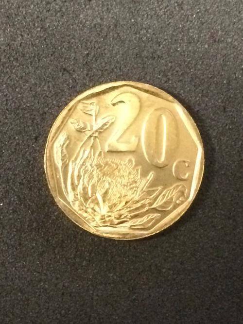 THE VERY SCARCE 2010 - 20 CENT - BRILLIANT UNC AS FROM THE SA-MINT.  10 available! READ DESCRIPTION!