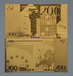 AMAZING 24kt 200 EURO GOLD FOIL NOTE with CoA! WHAT A STUNNING GIFT! FEW LEFT!