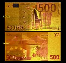 BRAND NEW IN S.A. - 24kt GOLD & COLOUR 500 EURO. STUNNING!  PERFECT GIFT - LIMITED