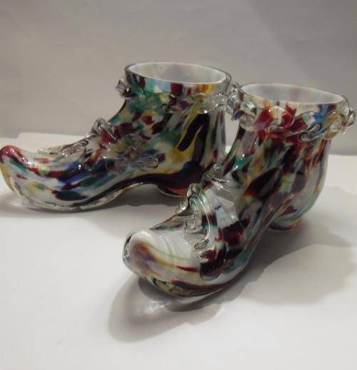 STUNNING RARE PAIR OF VINTAGE  MURANO BOOTS