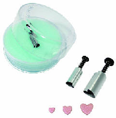 3PC FONDANT HEART METAL CUTTERS