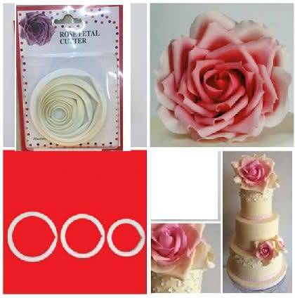 FONDANT Large Rose Petal Cutters